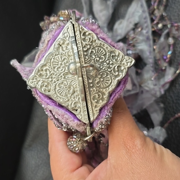 Elegant Beaded Evening Bag - Pink and Purple - Picture 3 of 6